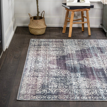 Regis Bohemian Medallion Washable Area Rug
